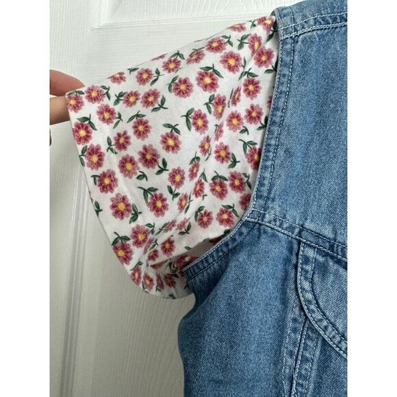 VTG Women's LG One Piece Floral Denim Overlay Cowgirl Rodeo Top - Picture 6 of 6